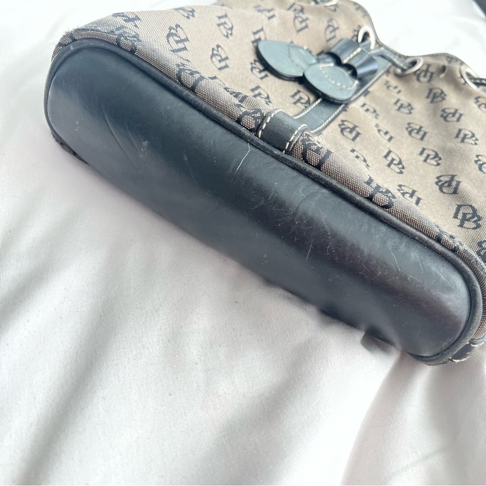 vintage dooney and bourke monogram canvas leather bucket bag made in usa - Picture 4 of 9